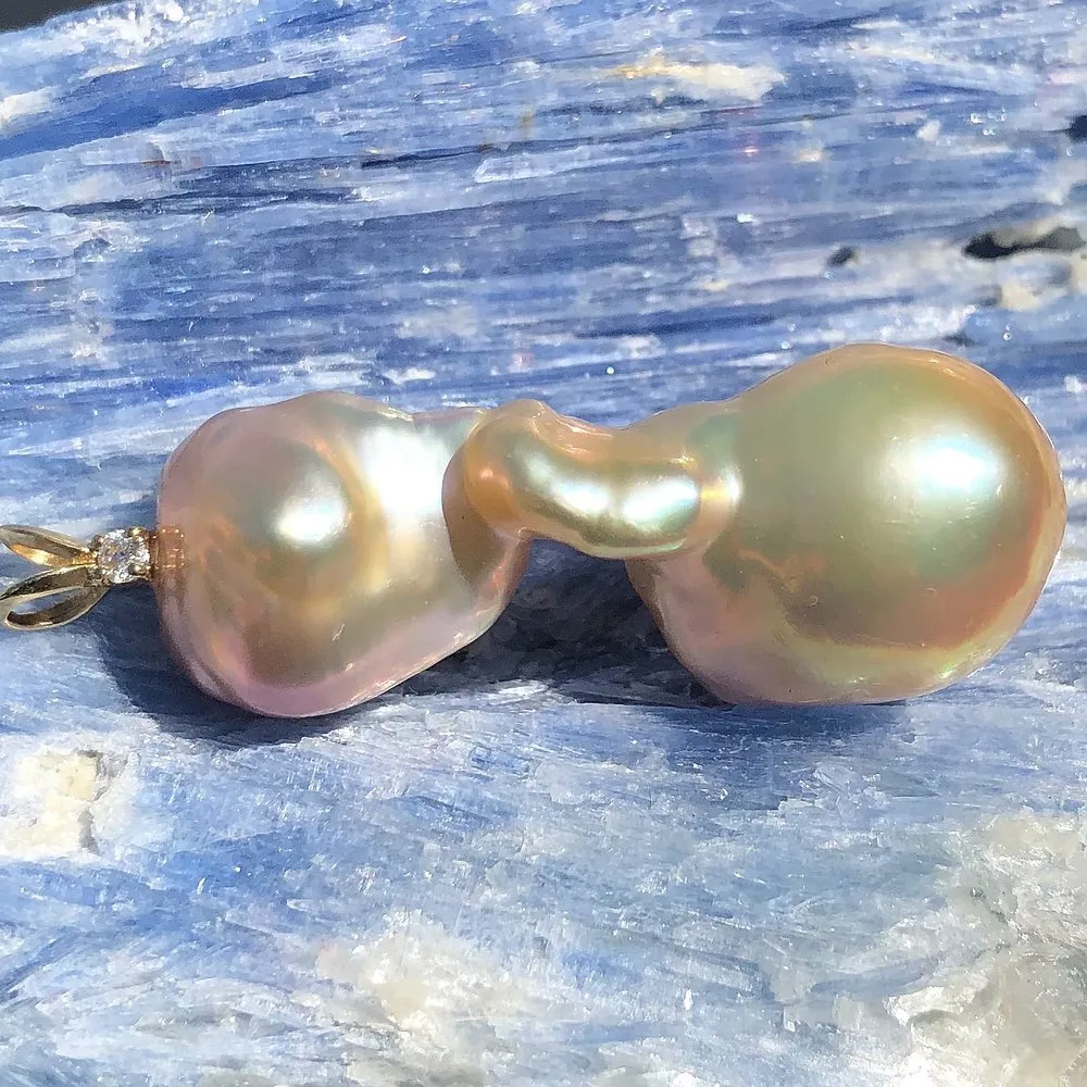 Pink Freshwater Double Pearl Pendant