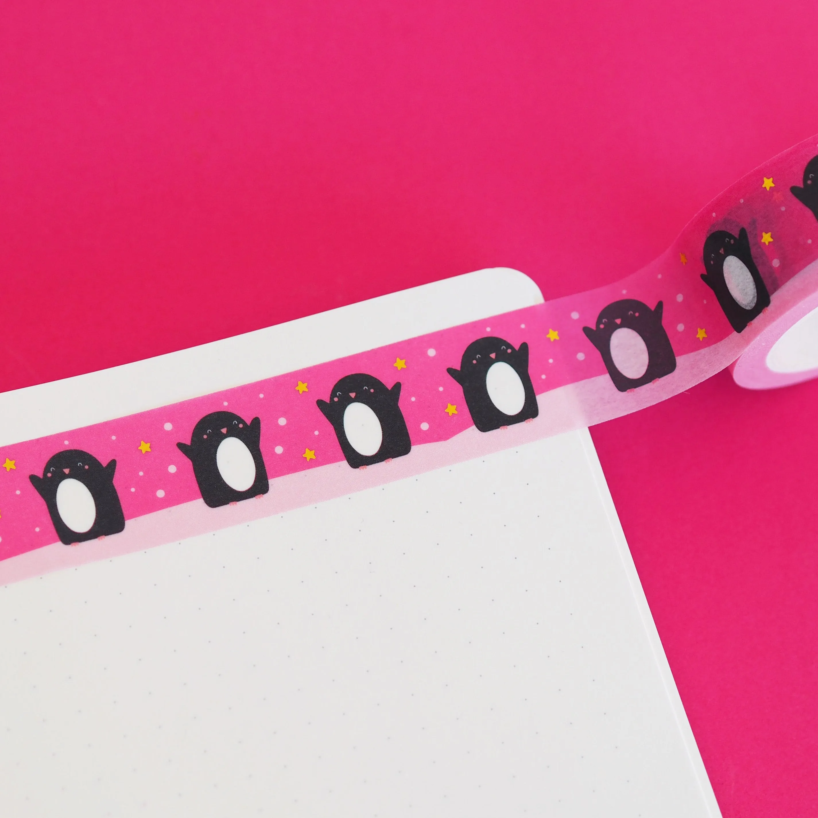 Pink Penguins Washi Tape