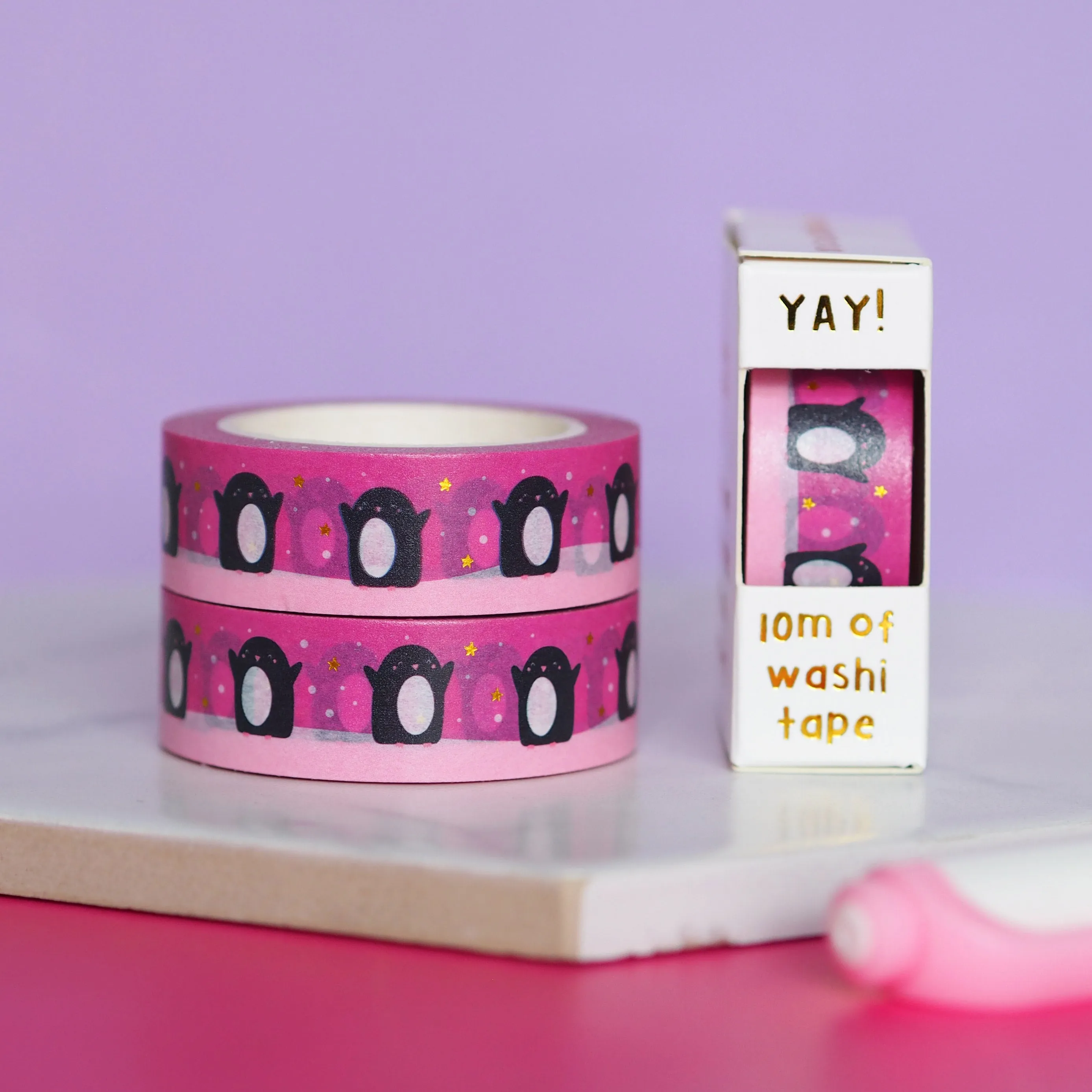 Pink Penguins Washi Tape