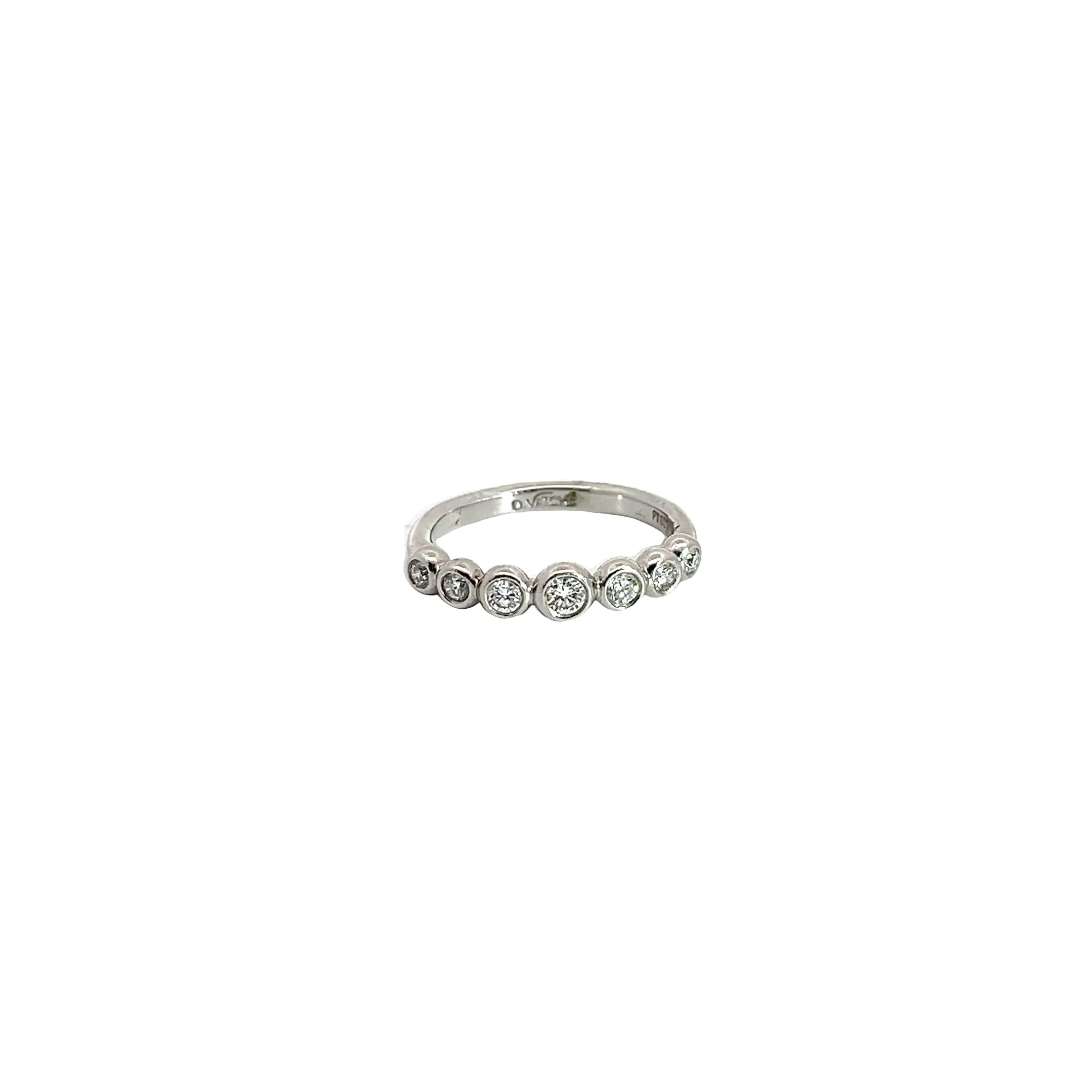 Platinum .39CT G VS2 Bezel Set Round Diamond Ring
