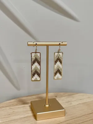 Polly Gold & White Beaded Earrings