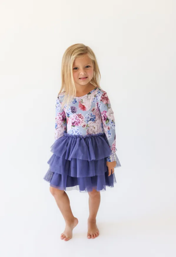 Posh Peanut Long Sleeve Girls Tulle Dress in Annie