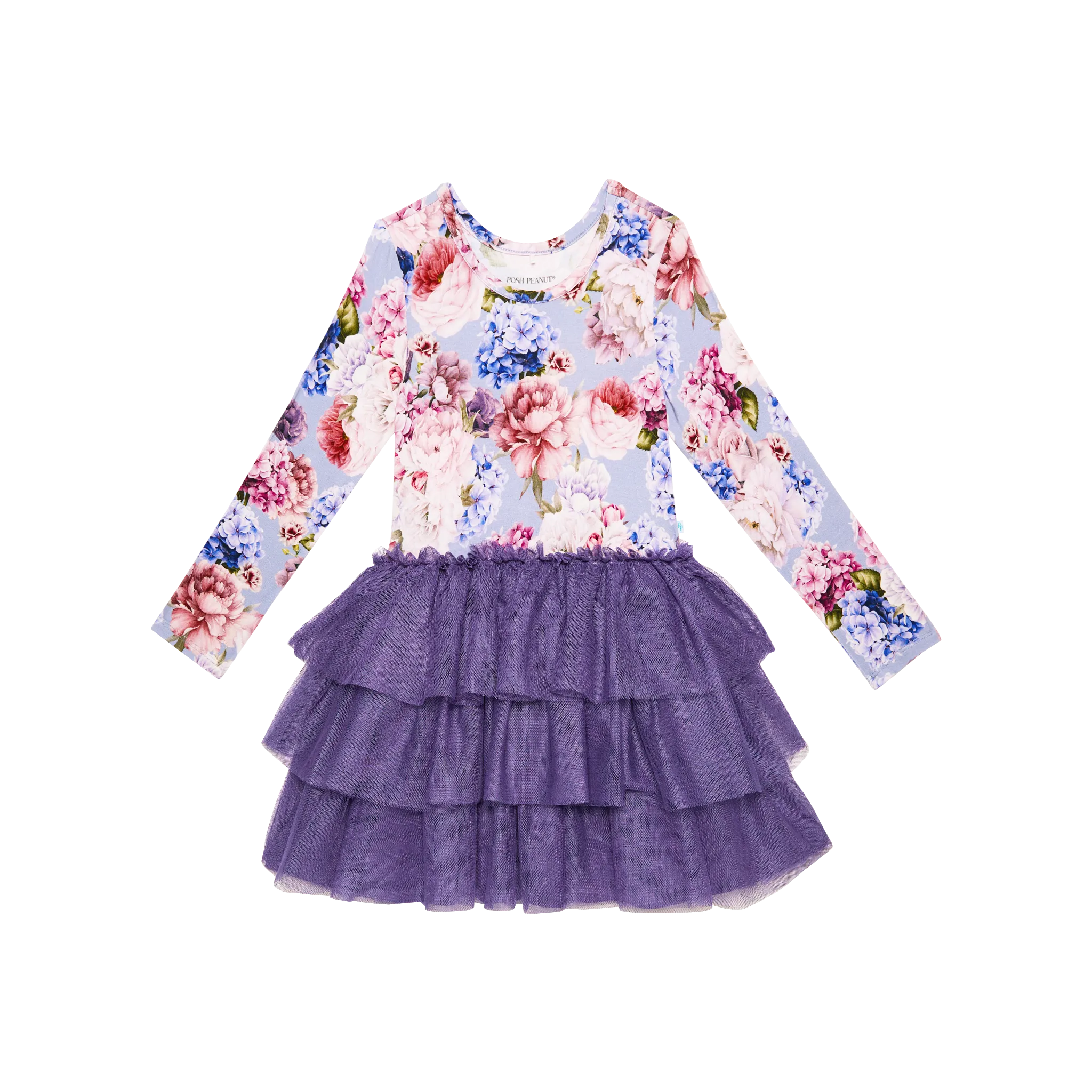 Posh Peanut Long Sleeve Girls Tulle Dress in Annie