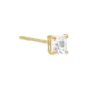 Princess Cut Stud Earring 14K