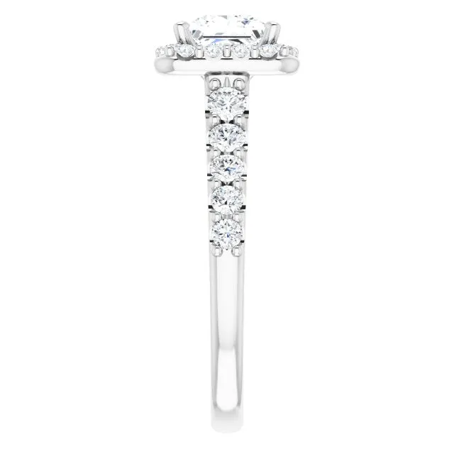 Princess Diamond Halo Engagement Ring