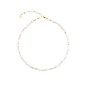 Pure Light Baroque Freshwater Pearl Choker Necklace, 18k Gold Over Sterling Silver