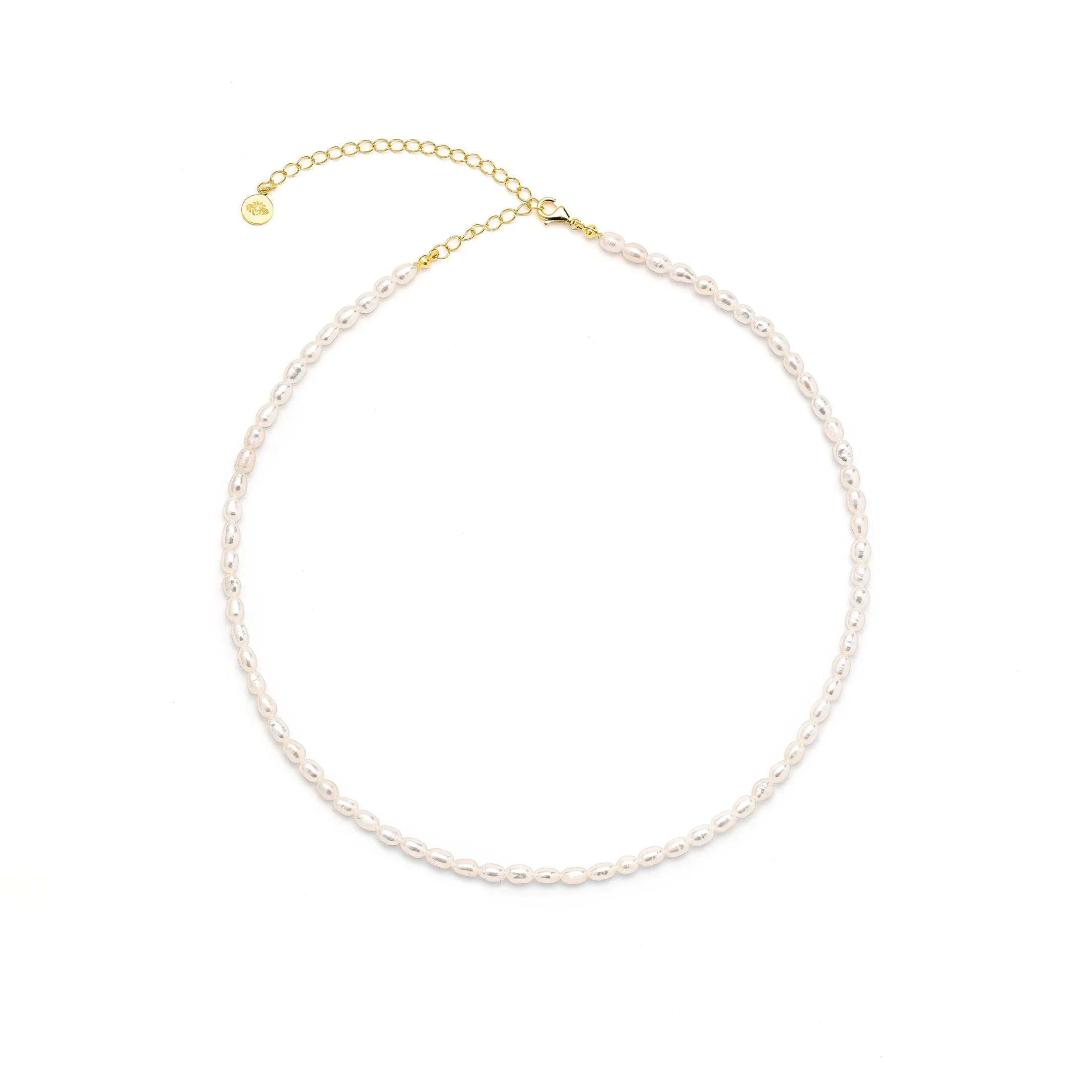 Pure Light Baroque Freshwater Pearl Choker Necklace, White Rhodium Over Sterling Silver
