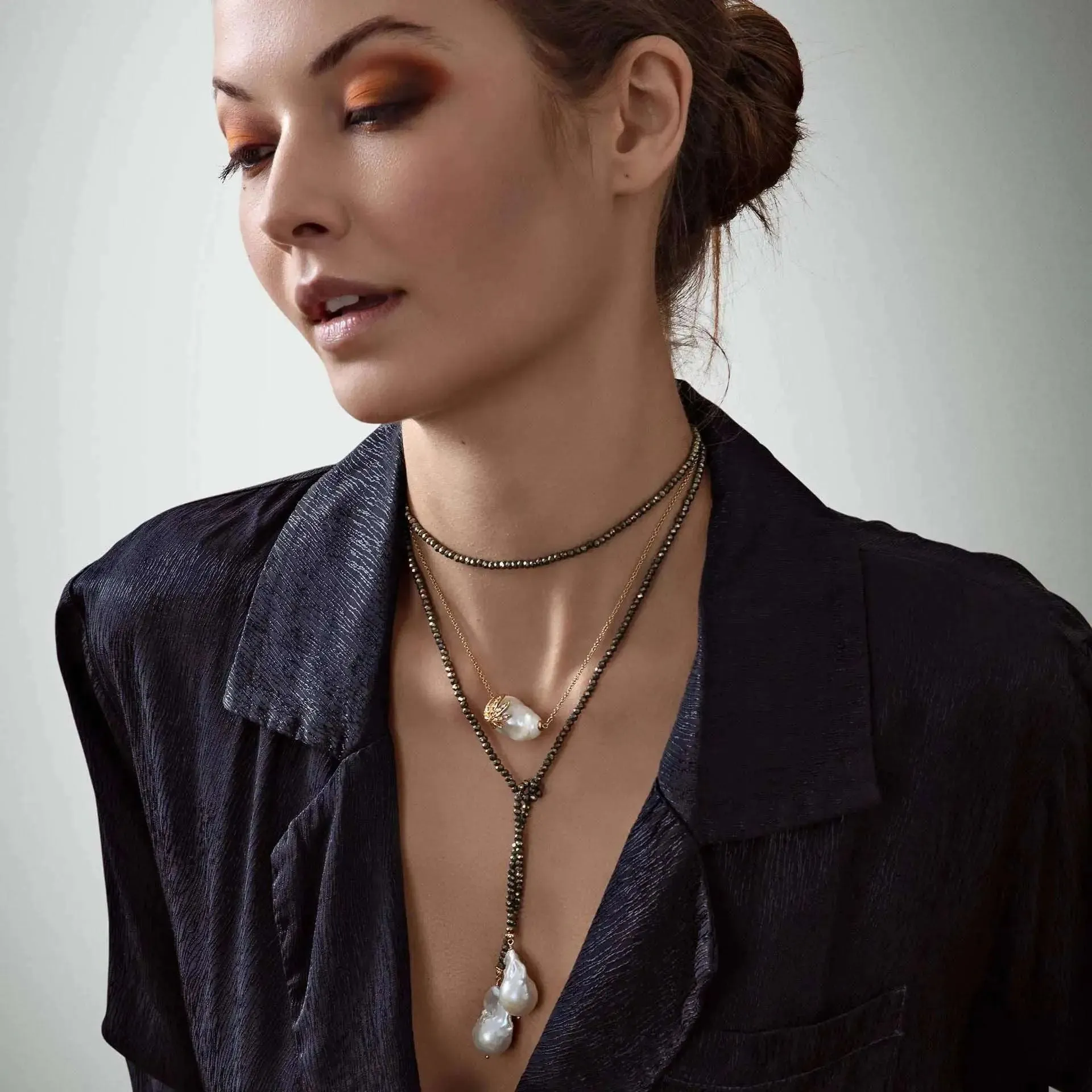 Pyrite Classic Gemstone Lariat
