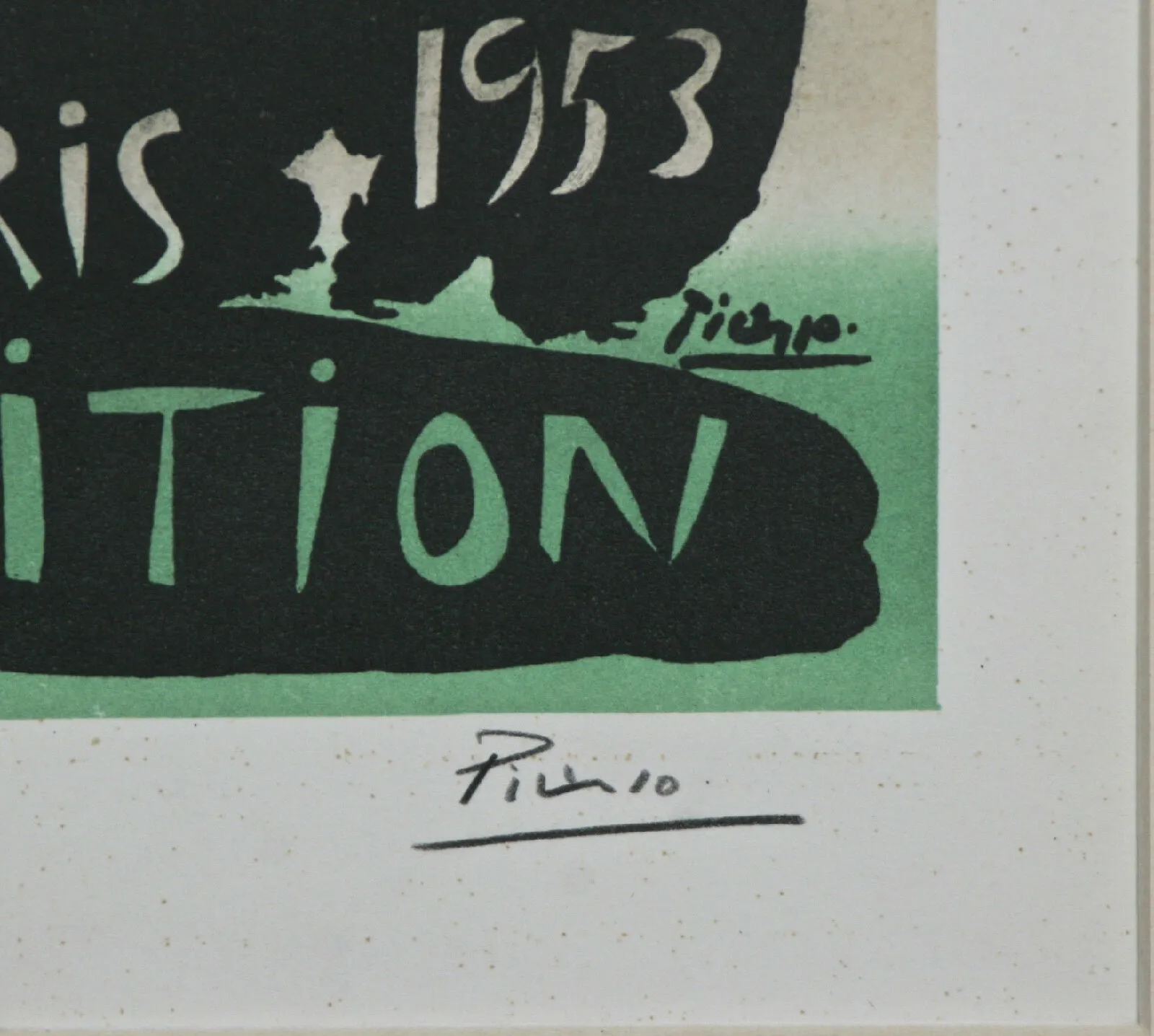 "Exposition Vallauris 1953" by Picasso Signed Lithograph 10"x7"