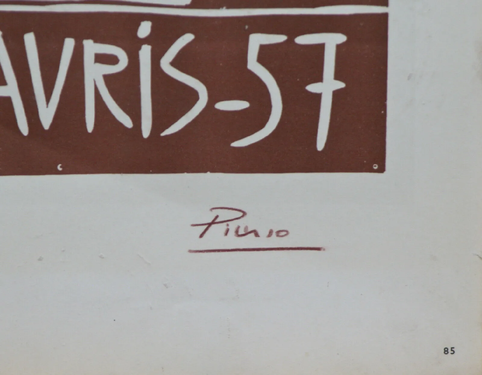 "Exposition Vallauris 1957" by Picasso Signed Lithograph 10"x7 1/2"