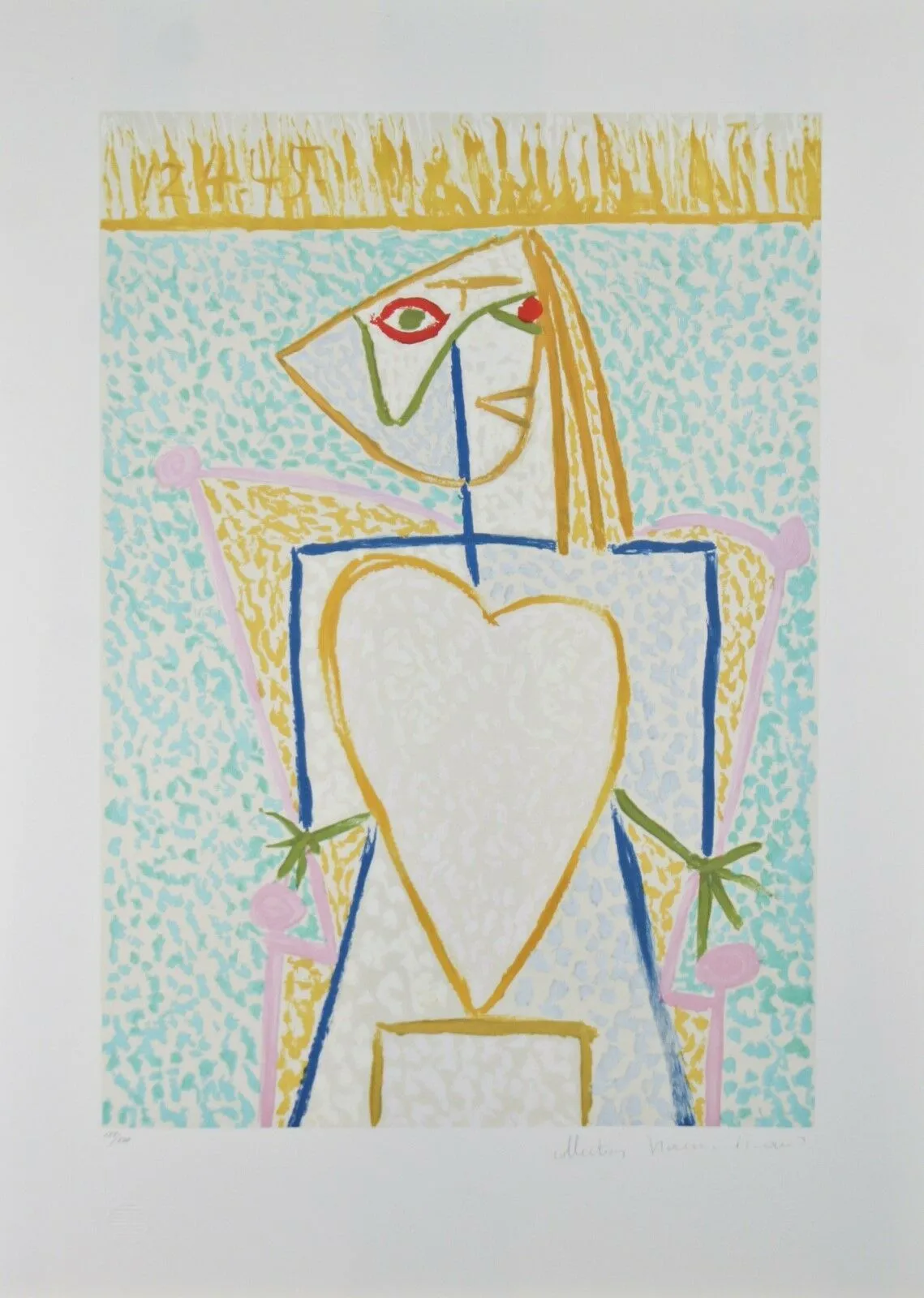 "Femme au Buste en Coeur" from Marina Picasso Estate Ltd Edition of 500 Litho