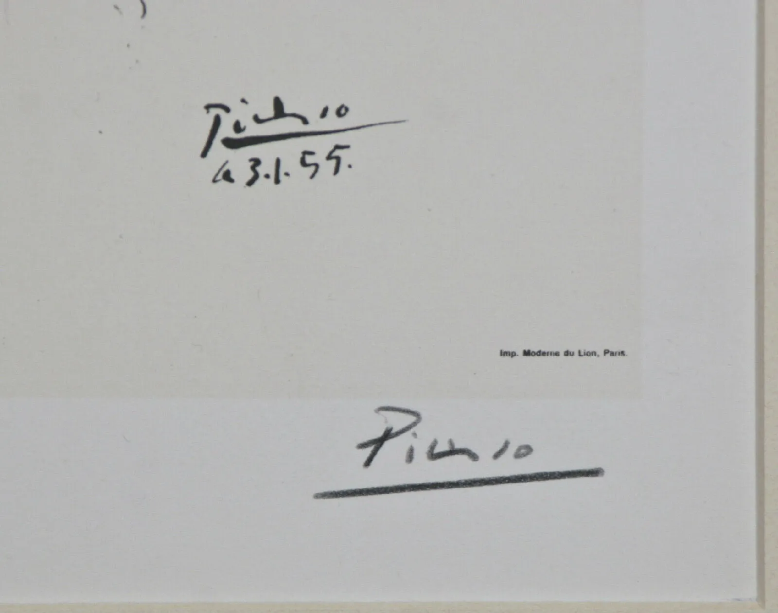 "Hommage au Poete Anotnio Machado" by Picasso Signed Lithograph 9"x6 1/2"