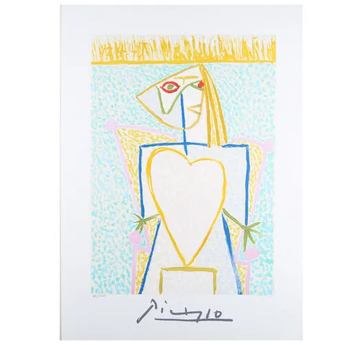 "La Femme, Buste Au Coeur" by Picasso Ltd Edition of 1000 Litho 21 1/2x29 1/2"