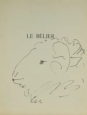 "Le Belier" By Pablo Picasso Lithograph from Buffon Book 14 3/4"x11"