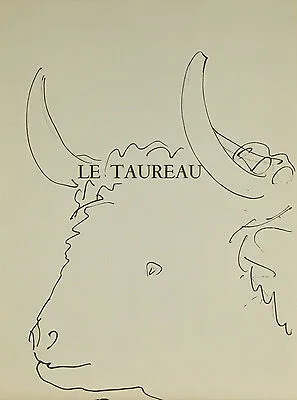 "Le Taureau" By Pablo Picasso Lithograph from Buffon Book 14 3/4"x11"