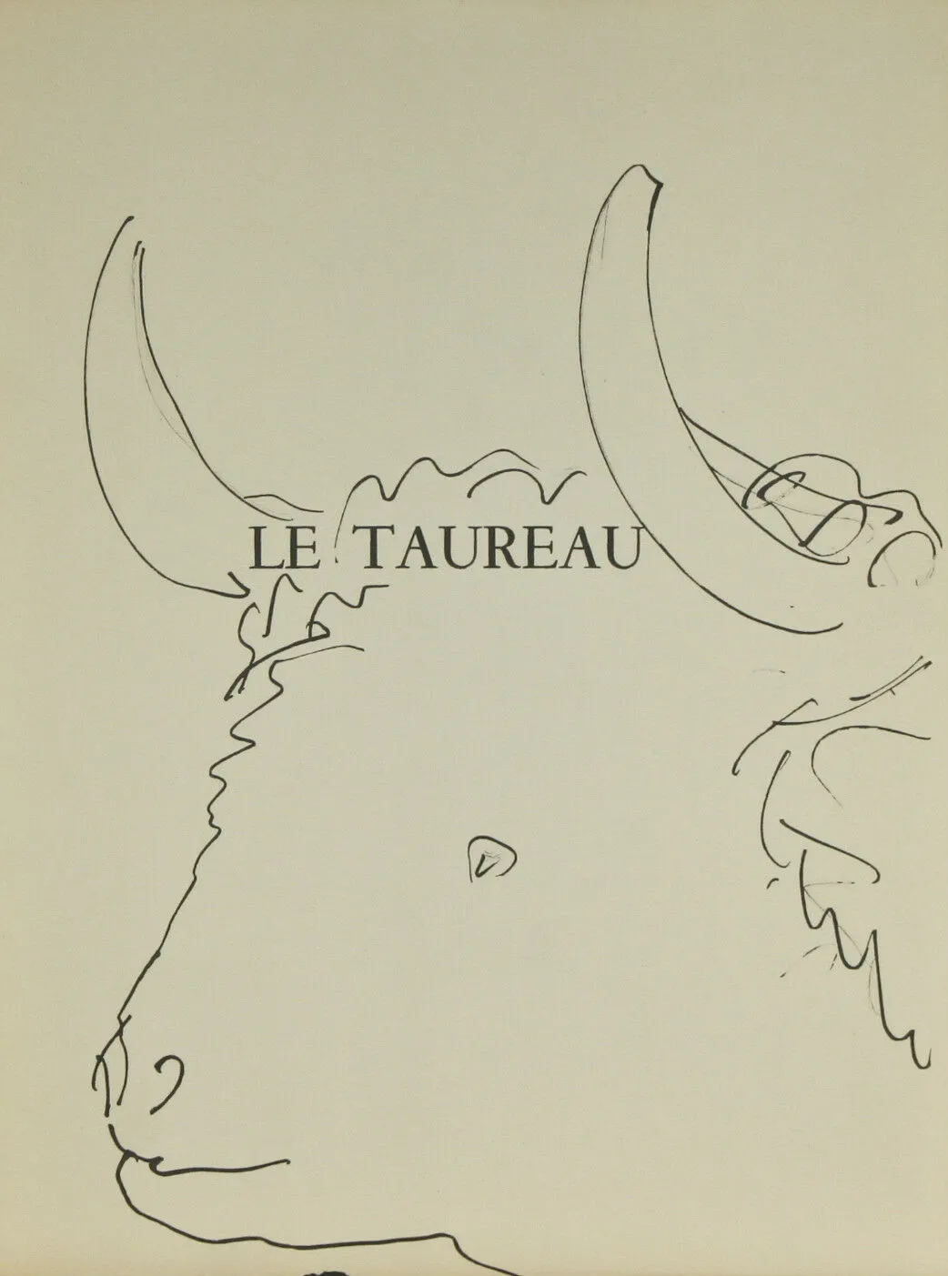 "Le Taureau" By Pablo Picasso Lithograph from Buffon Book 14 3/4"x11"