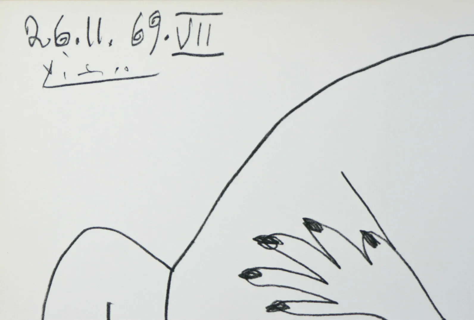 "Le Vent d'Arles 26.11.69.VII" By Pablo Picasso Plate Signed Lithograph