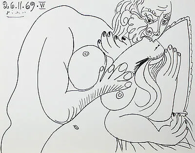 "Le Vent d'Arles 26.11.69.VI" By Pablo Picasso Plate Signed Lithograph