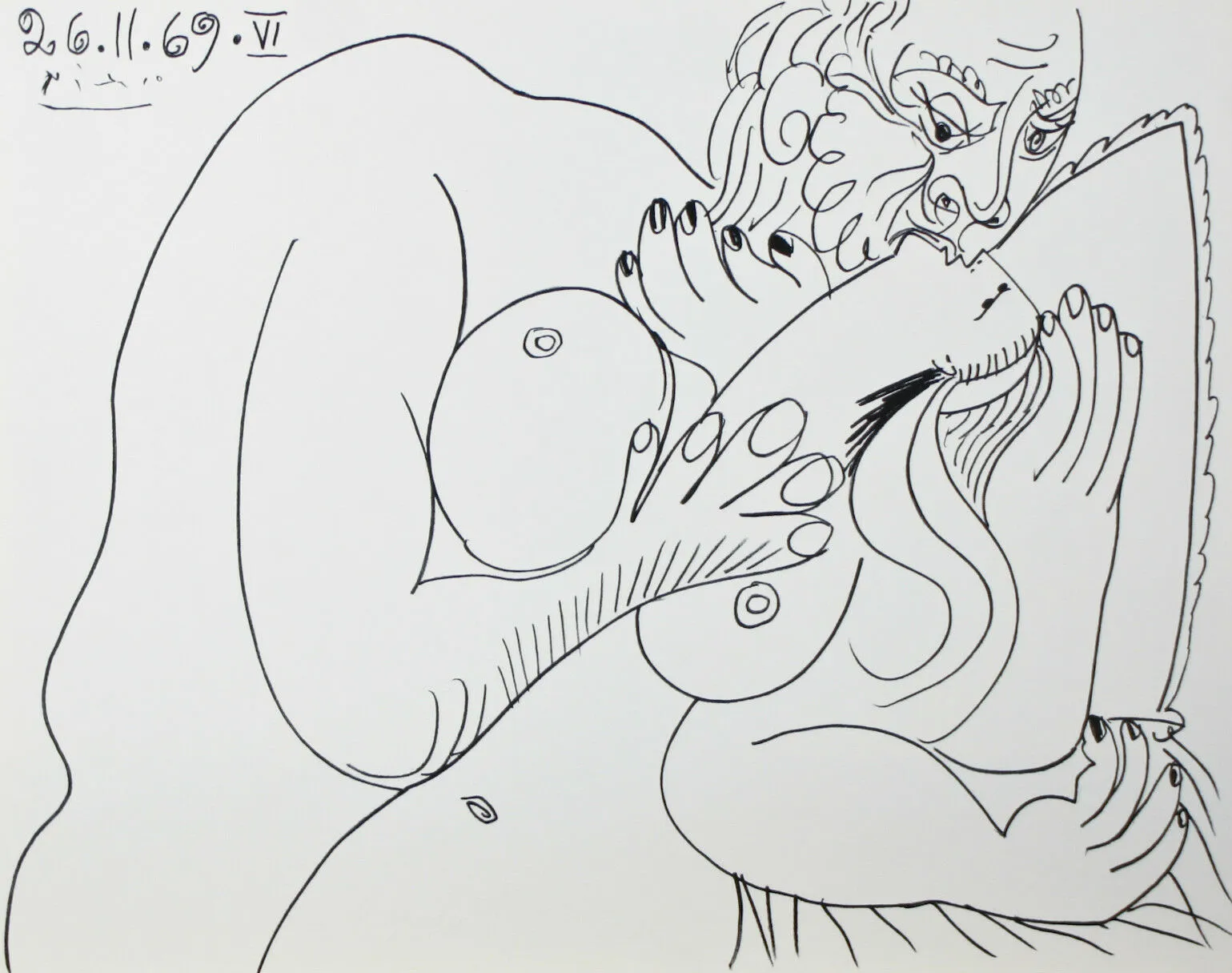 "Le Vent d'Arles 26.11.69.VI" By Pablo Picasso Plate Signed Lithograph