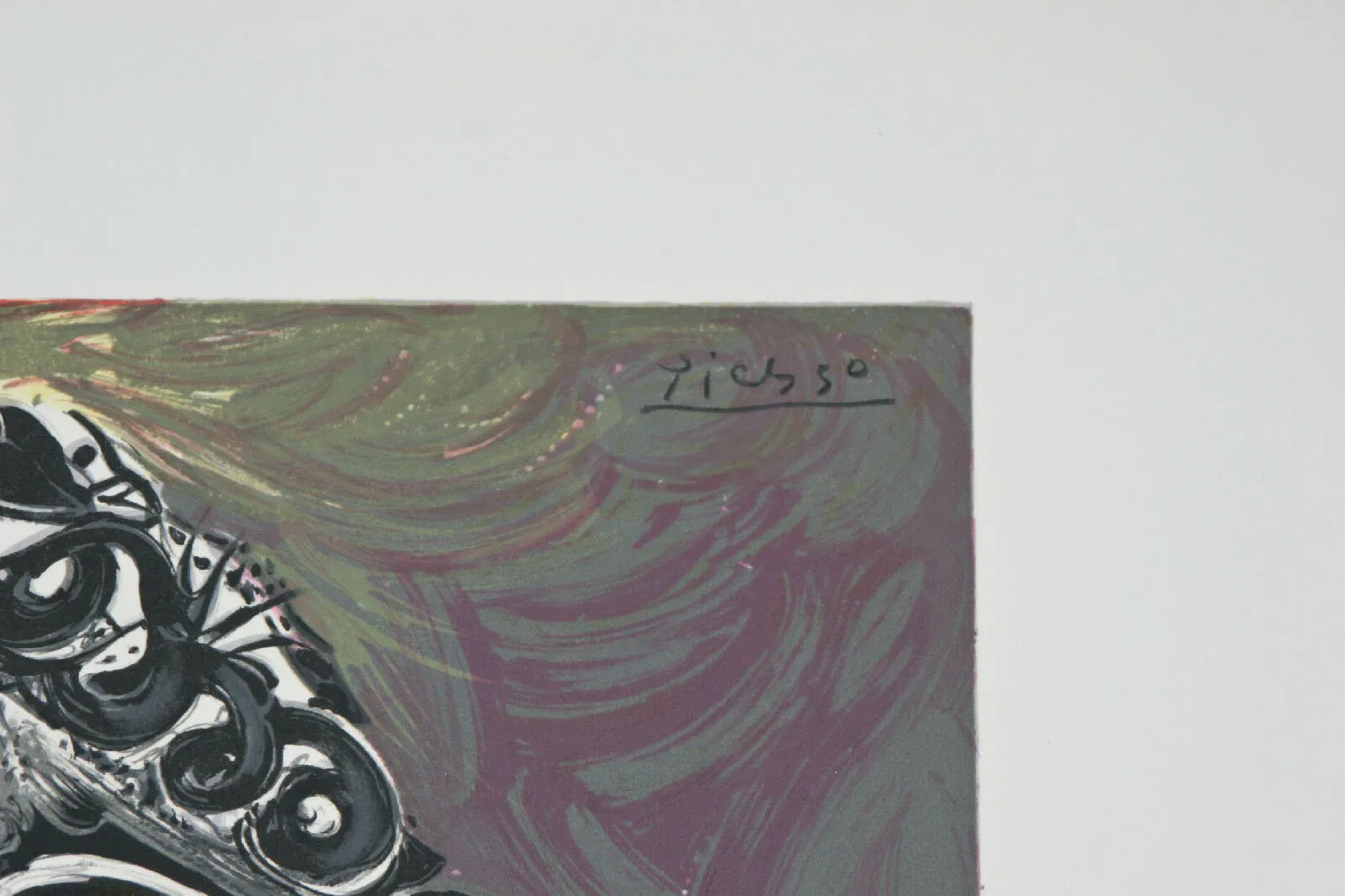"Smoker" By Pablo Picasso Plate Signed Lithograph on Paper 25 1/2"x20"