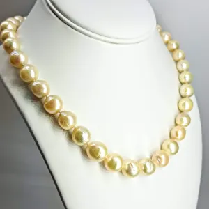 "Soft Champagne" 18" Necklace - Pearls, 14K Gold Clasp