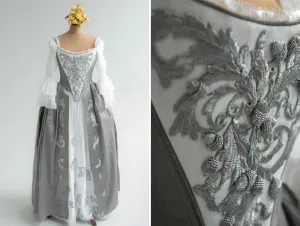 Rococo Outlander Claire silk wedding dress