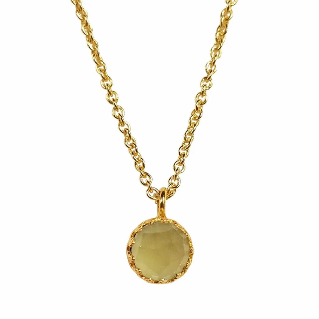 Rococo Peridot Quartz Pendant Necklace