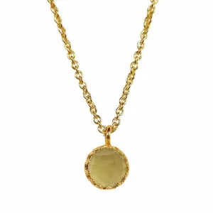 Rococo Peridot Quartz Pendant Necklace