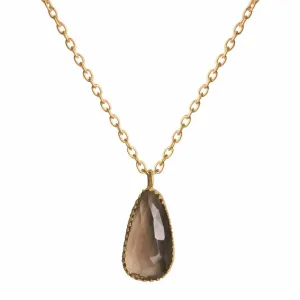Rococo Smoky Quartz Teardrop Necklace