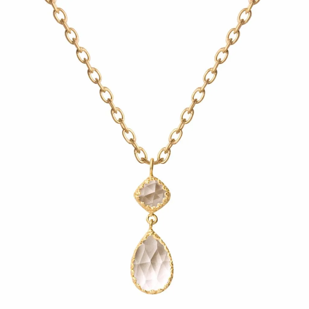 Rococo Tiered Teardrop Gemstone Necklace