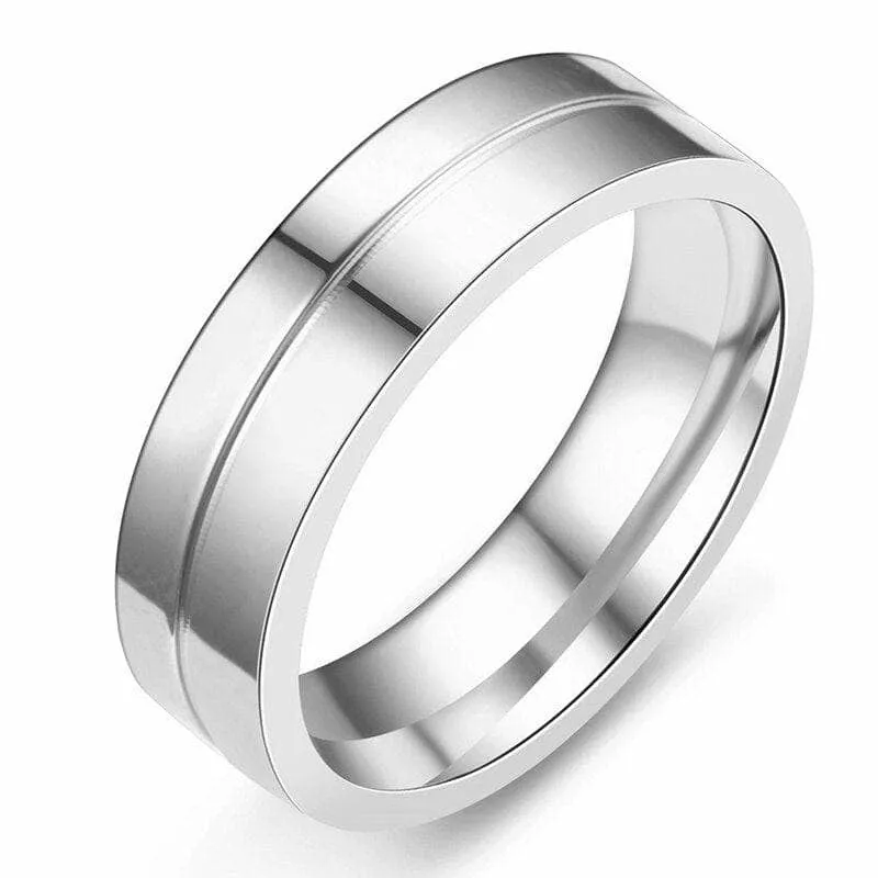 Romantic Round Diamond Couple Wedding Band