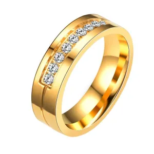 Romantic Round Diamond Couple Wedding Band