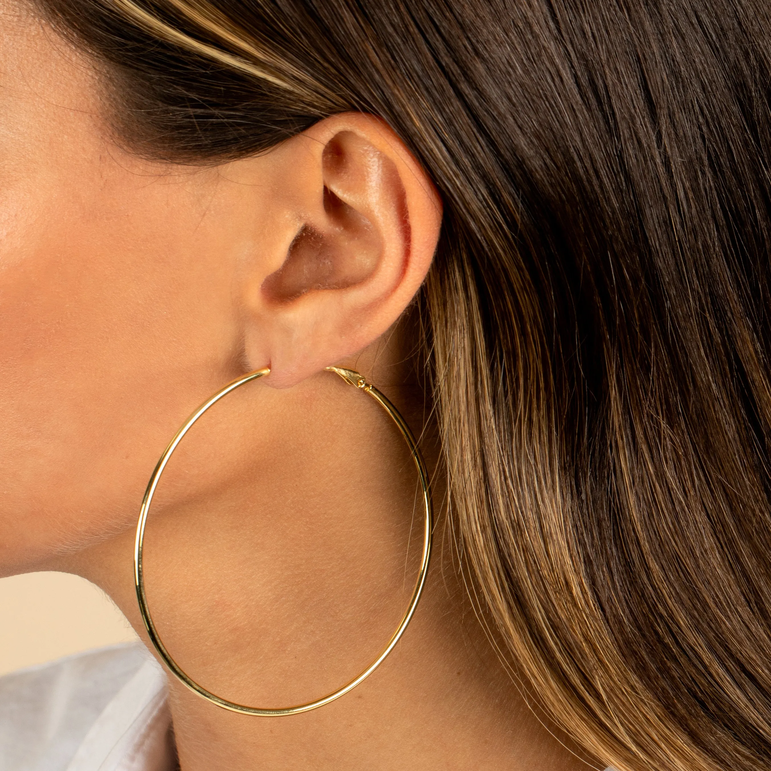 Rounded Hollow Hoop Earring
