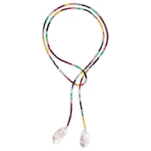 Ruby, Emerald and Sapphire Classic Gemstone Lariat