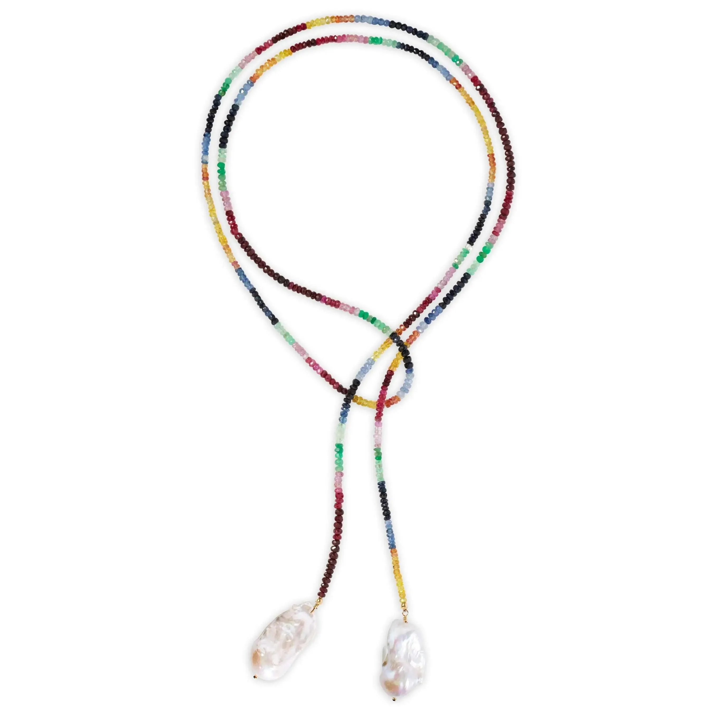 Ruby, Emerald and Sapphire Classic Gemstone Lariat