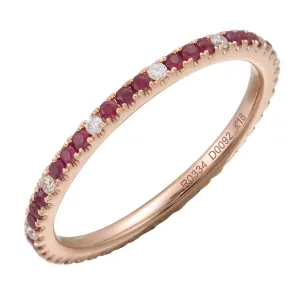 Ruby Eternity Band with Alternating Diamonds
