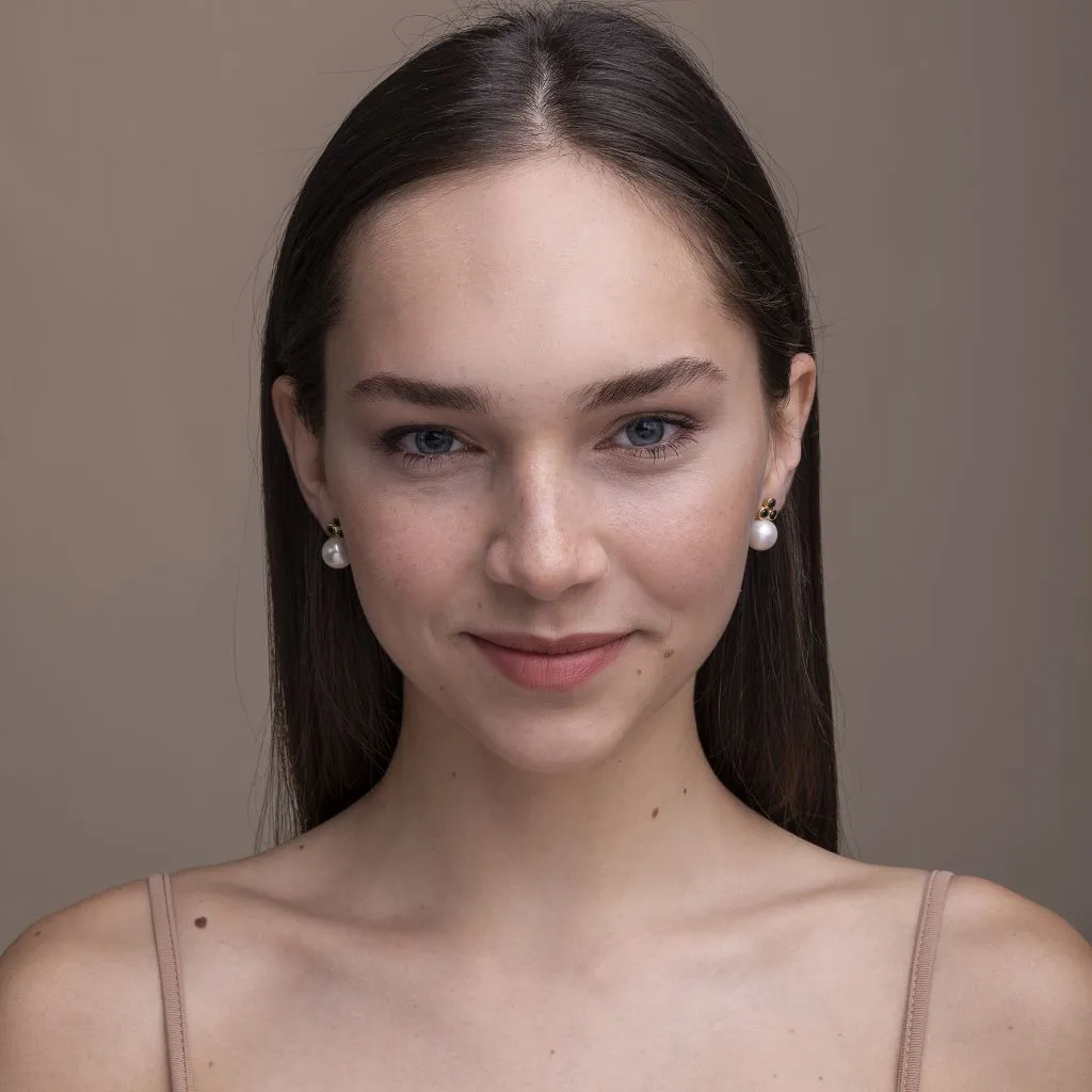 Sarah Triple-Stone Pearl Earrings