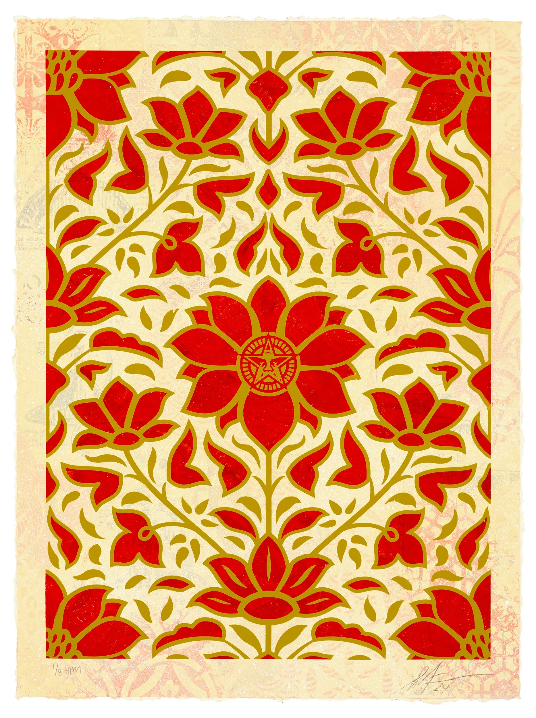 Shepard Fairey | OBEY Deco Floral Pattern (Red)