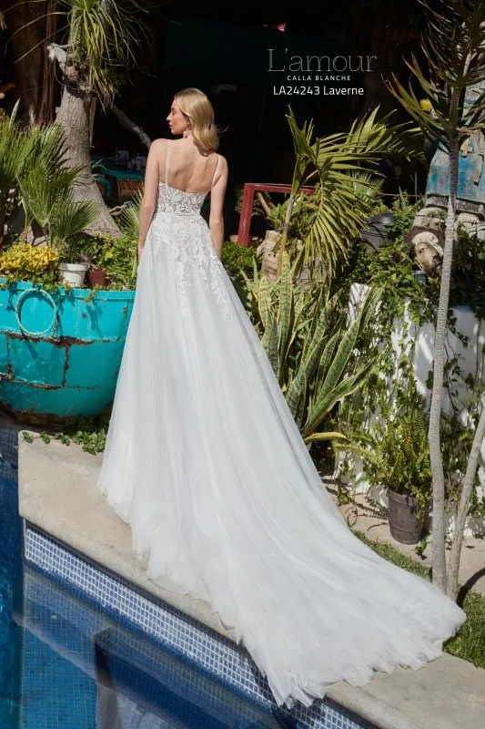 Size 16 L'amour LA24243 Laverne Ivory/Light Nude Gown