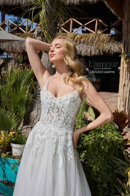 Size 16 L'amour LA24243 Laverne Ivory/Light Nude Gown