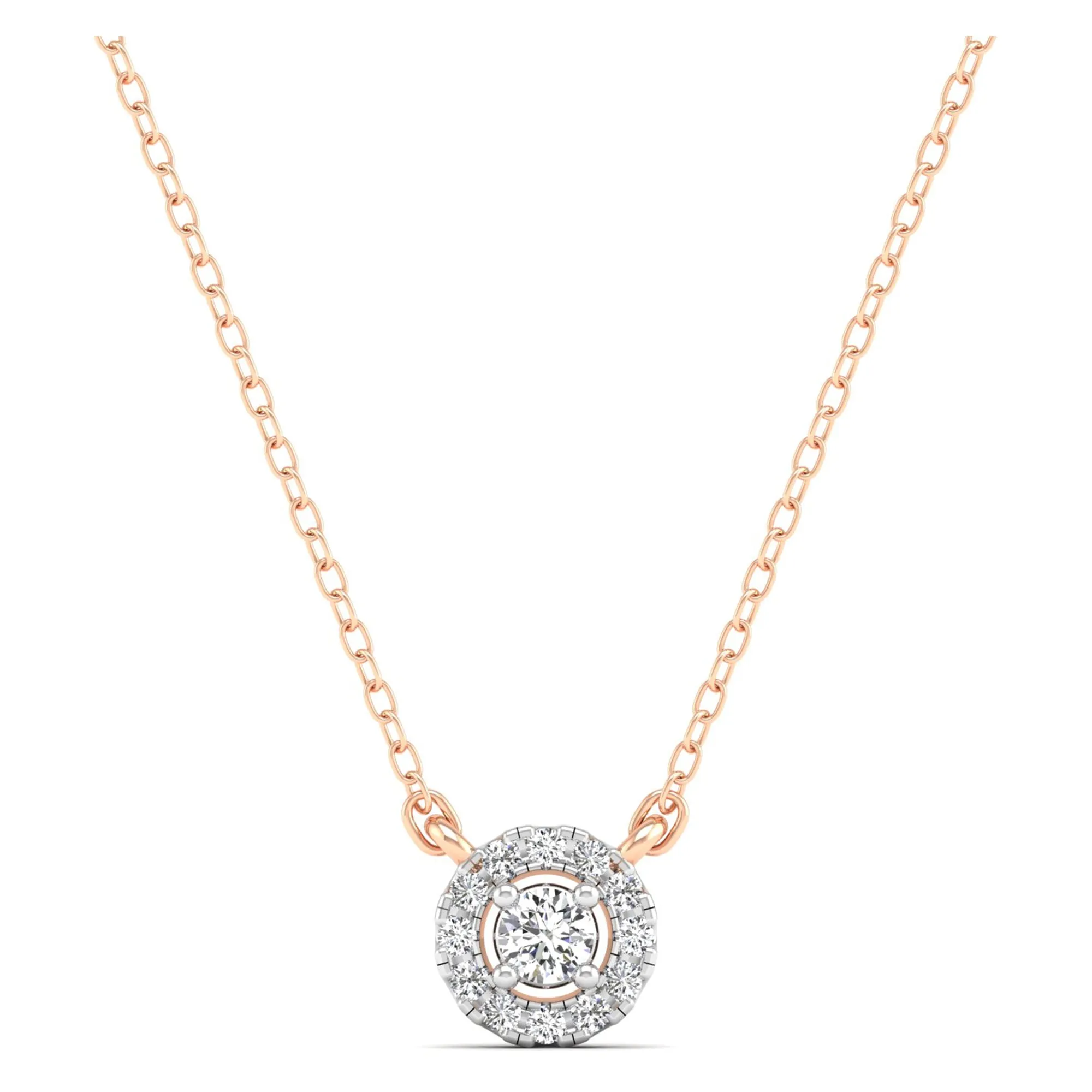 Small Halo Diamond Necklace