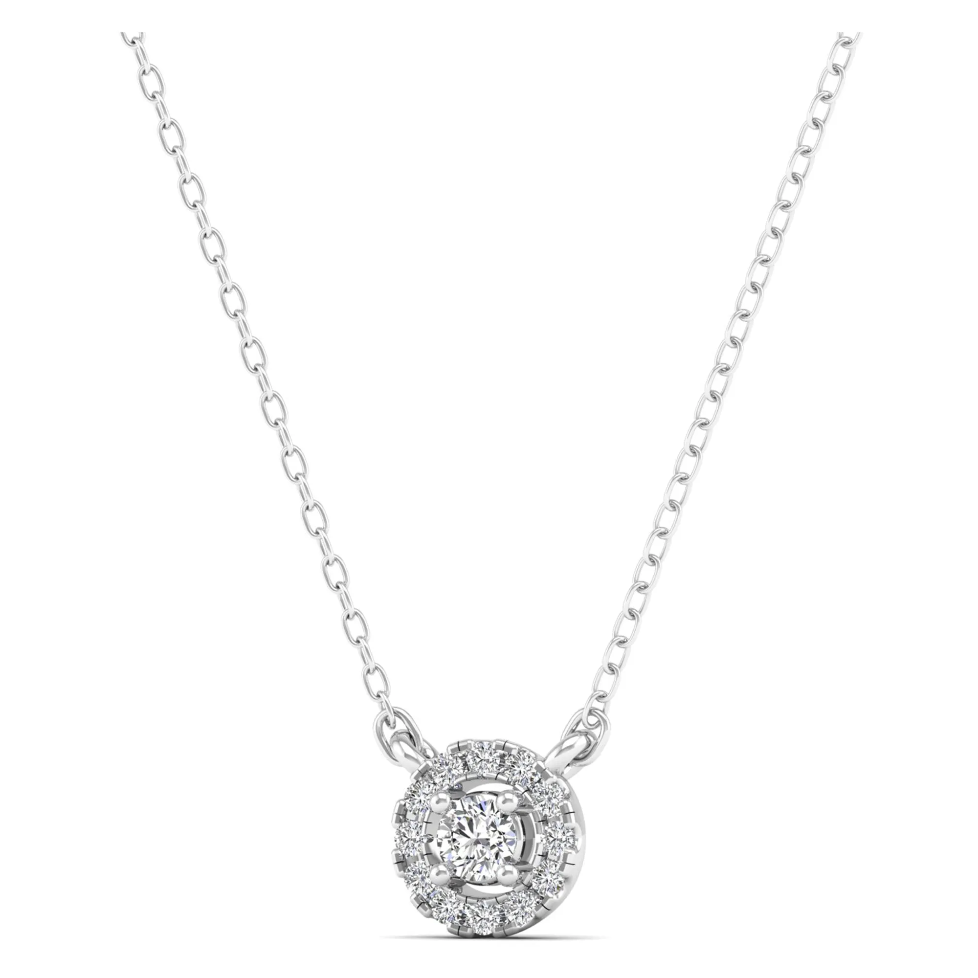 Small Halo Diamond Necklace