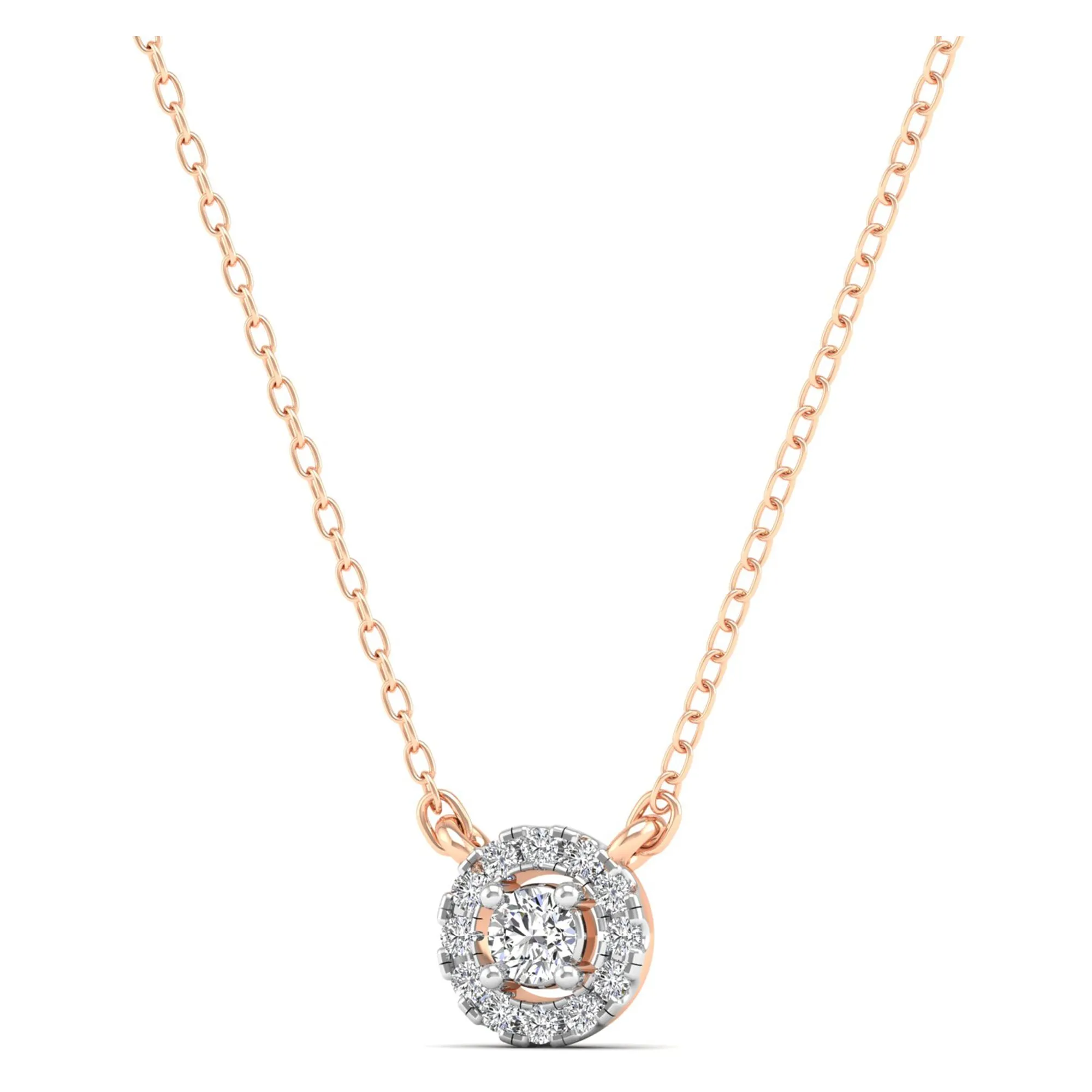 Small Halo Diamond Necklace
