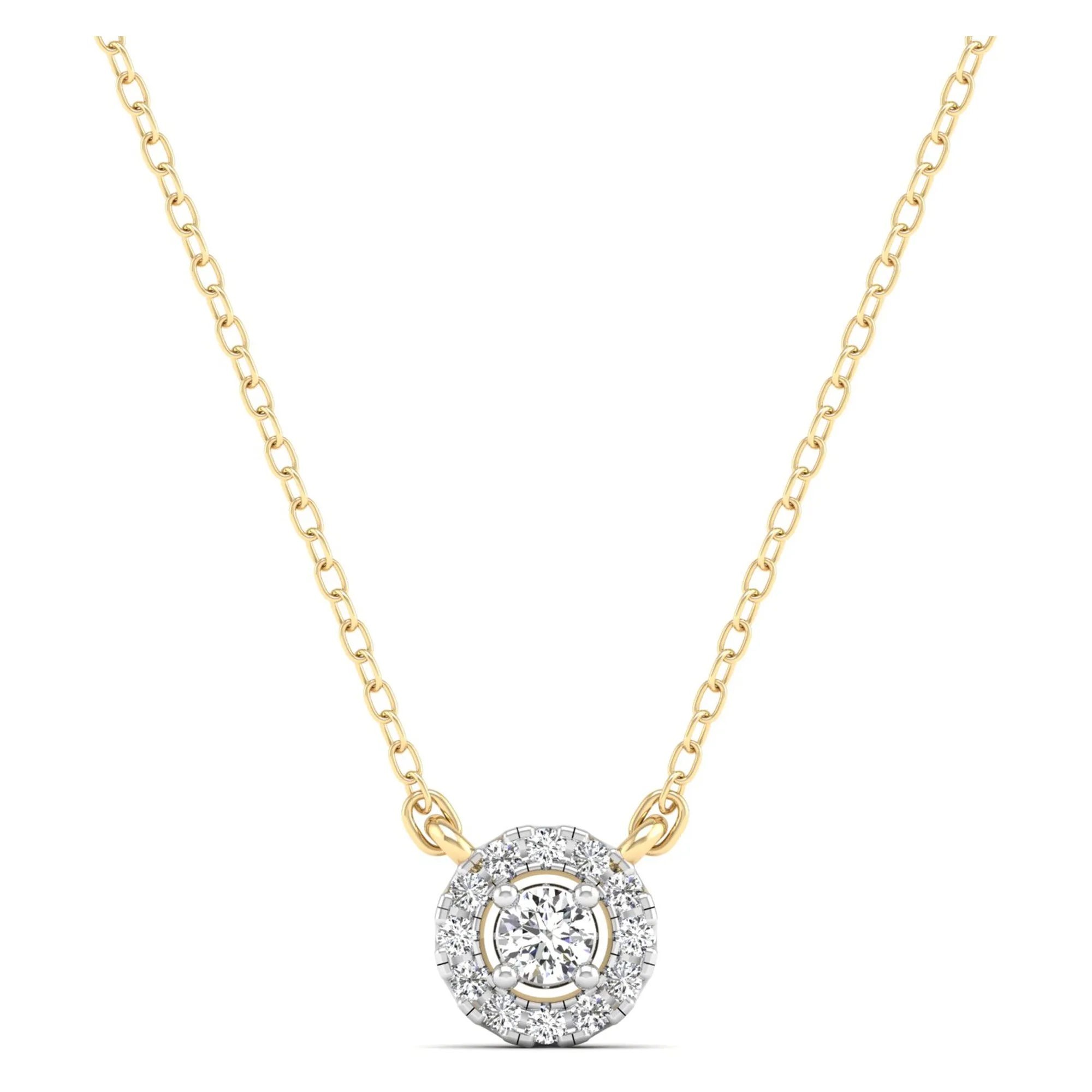 Small Halo Diamond Necklace