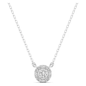 Small Halo Diamond Necklace