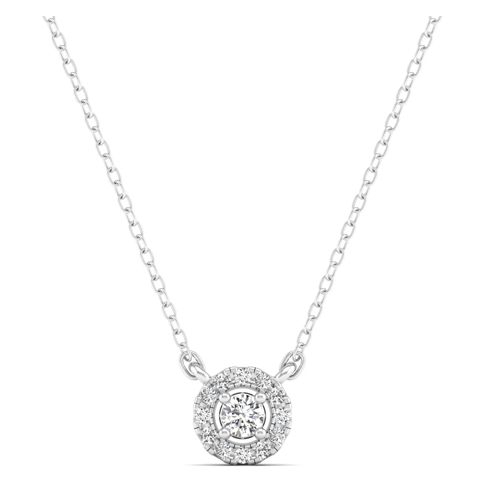 Small Halo Diamond Necklace
