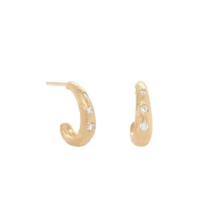 Soft Teardrop Diamond 'Boulder' Hoops
