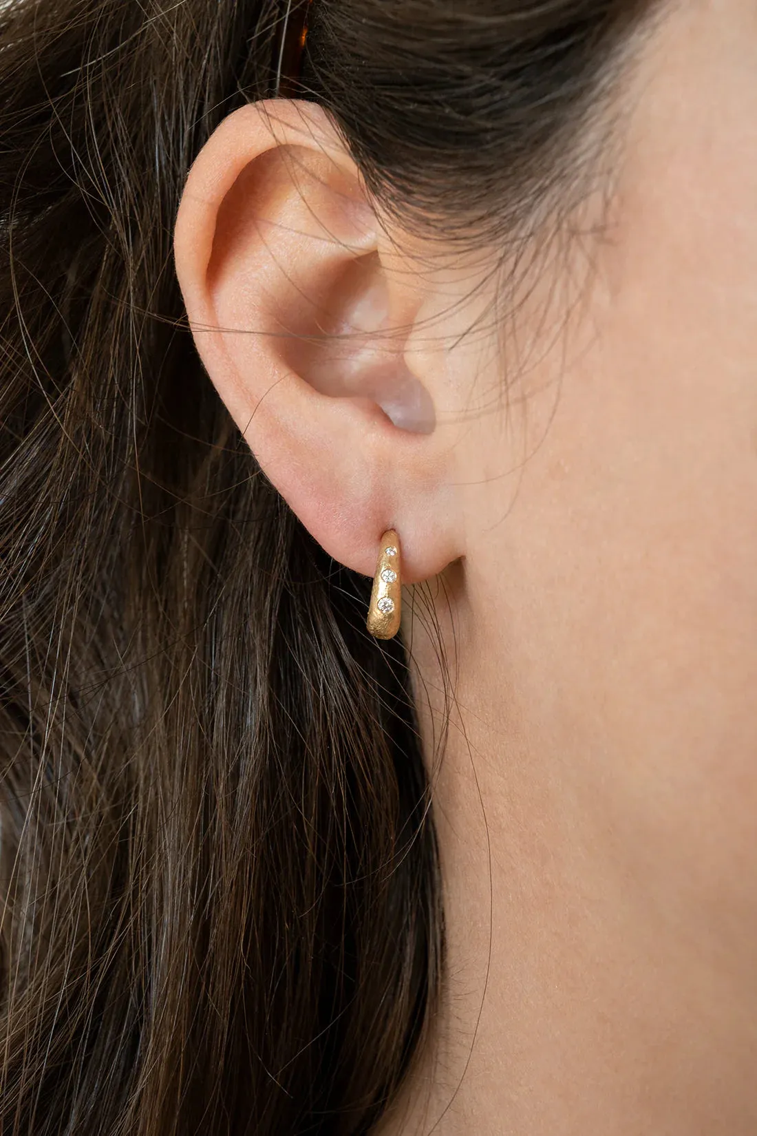 Soft Teardrop Diamond 'Boulder' Hoops