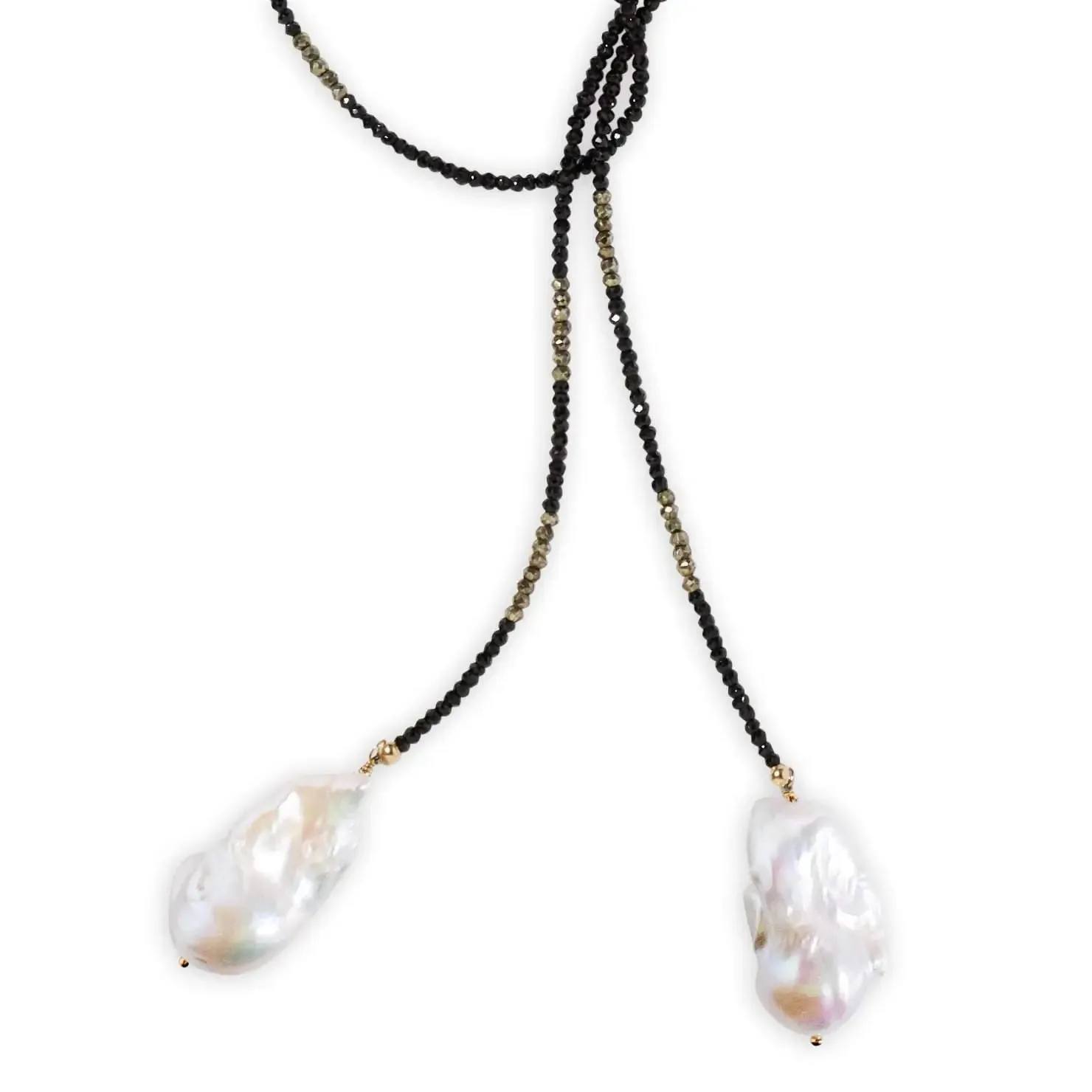 Spinel and Pyrite Ombre Classic Gemstone Lariat