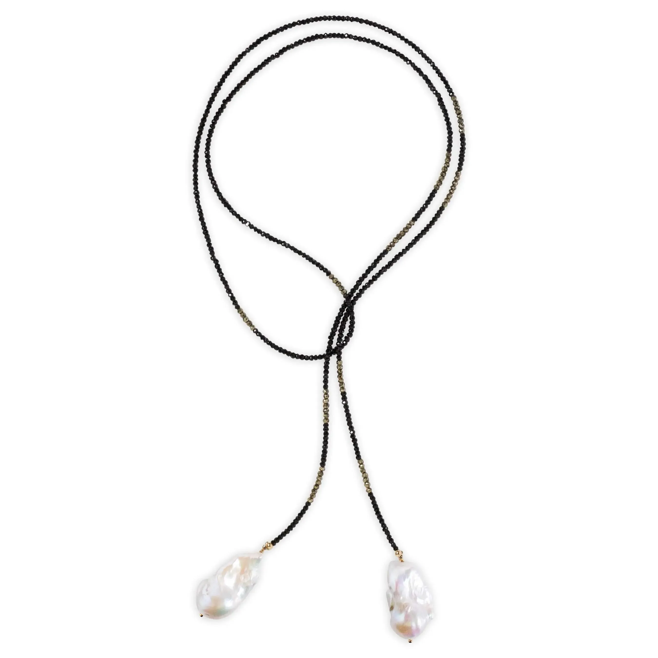 Spinel and Pyrite Ombre Classic Gemstone Lariat
